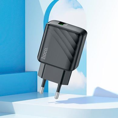 Зарядний пристрій із швидкою зарядкою із кабелем Type-C HOCO CS21A 1USB, 18W/3A, QC Чорний