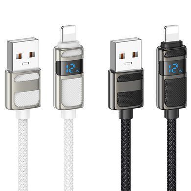 Кабель для зарядки та передачі даних USB на Lightning HOCO U137 12W, 1.2 м Чорний