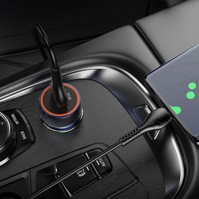 Автомобільний зарядний пристрій з кабелем MicroUSB швидка зарядка HOCO Z46 1USB, 18W Сірий