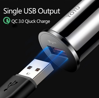 Автомобільний зарядний пристрій з підтримкою Quick charge 3.0 TOTU 5V/3А