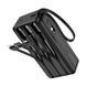 Павербанк 30000mAh з вбудованими кабелями Lightning, Type-C, Micro-USB, USB HOCO J146B 1USB Чорний