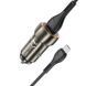 Автомобільний зарядний пристрій з кабелем MicroUSB швидка зарядка HOCO Z46 1USB, 18W Сірий