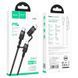 Кабель 2в1 із швидкою зарядкою Combo 2in1 Lightning/Type-C HOCO U106 |100W/PD20W/5A/1.2m| Чорний