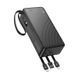 Павербанк 30000mAh з вбудованими кабелями Lightning, Type-C, Micro-USB, USB HOCO J146B 1USB Чорний