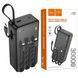 Павербанк 30000mAh з вбудованими кабелями Lightning, Type-C, Micro-USB, USB HOCO J146B 1USB Чорний