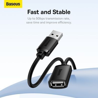 USB кабель подовжувач 2m BASEUS AirJoy Series USB2.0 Чорний B00631103111-03