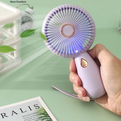 Портативний вентилятор з LED-підсвічуванням ZB103 Mini 1 швидкість, 2,5 Вт Бузковий 48588
