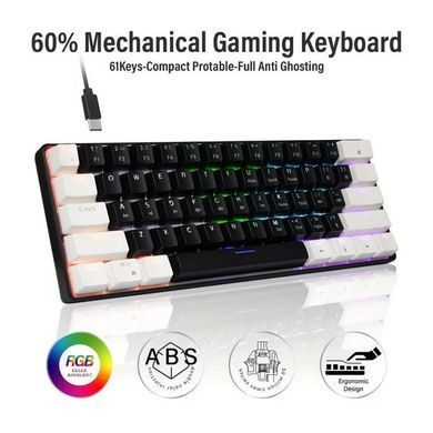Компактна механічна ігрова клавіатура Jedel KL69 дротова клавіатура з RGB-підсвічуванням 65138