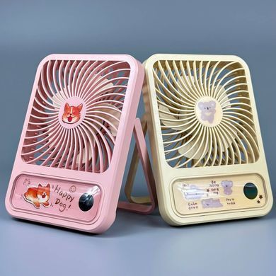 Вентилятор портативний настільний підвісний з акумулятором 1200mAh T101 Рожевий 57967
