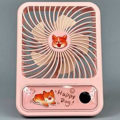 Вентилятор портативний настільний підвісний з акумулятором 1200mAh T101 Рожевий 57967