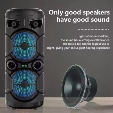 Безпровідна колонка з RGB-підсвічуванням і мікрофоном Sing-e ZQS2806 2&times;10W, 3000mAh Чорний 57793