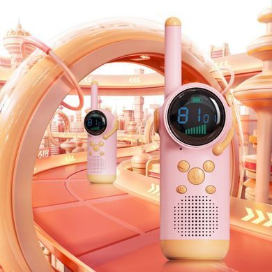 Дитяча рація Walkie Talkie D22 (2 шт) з радіусом дії до 3 км Рожевий/Блакитний, Розовый/Голубой