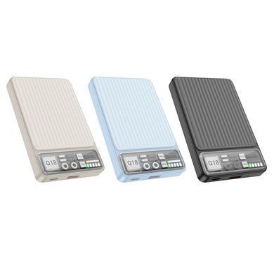Павербанк зі швидкою 22.5W та безпровідною зарядкою MagSafe 10000mAh HOCO Q18 |1USB/1Type-C, 22.5W+PD20W| Чорний
