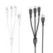 Кабель 3в1 для зарядки MicroUSB + TypeC + Lightning 3-in-1 BOROFONE BX66 1м Чорний
