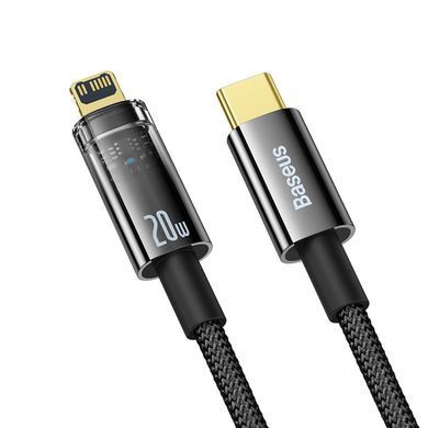 Кабель для зарядки та передачі даних Type-C - Lightning Baseus Explorer Series Auto Power-Off 20W, 1m (CATS000001) Черный 56864