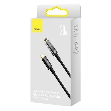 Кабель для зарядки та передачі даних Type-C - Lightning Baseus Explorer Series Auto Power-Off 20W, 1m (CATS000001) Черный 56864