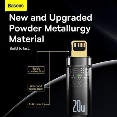 Кабель для зарядки та передачі даних Type-C - Lightning Baseus Explorer Series Auto Power-Off 20W, 1m (CATS000001) Черный 56864