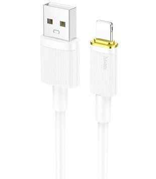 Кабель для зарядки телефона Lightning Apple iPhone HOCO U109 |2.4A/120см| Білий
