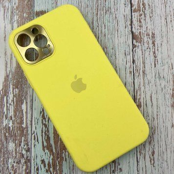 Силіконовий Чохол на iPhone 12 Pro 6.1" Metal Camera Lens Лимонний