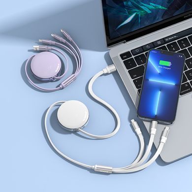Кабель 3в1 MicroUSB + Type-C + Lightning HOCO X78 1м, 2A для зарядки Чорний