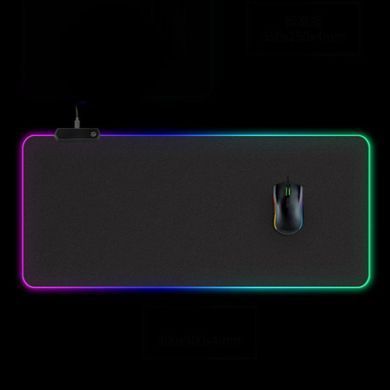 Килимок для миші 800х300мм з&nbsp;яскравим RGB-підсвічуванням від USB GMS WT-5 Чорний 55249