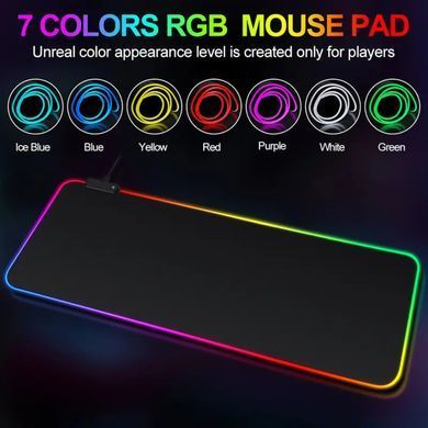 Килимок для миші 800х300мм з&nbsp;яскравим RGB-підсвічуванням від USB GMS WT-5 Чорний 55249