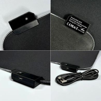 Килимок для миші 800х300мм з&nbsp;яскравим RGB-підсвічуванням від USB GMS WT-5 Чорний 55249