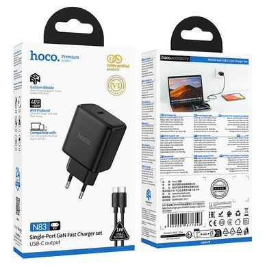 Зарядка з швидкою зарядкою 40W зарядний пристрій з кабелем Type-C HOCO N83 швидка зарядка для телефона