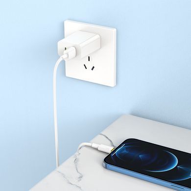 Кабель для зарядки телефона Lightning Apple iPhone HOCO U109 |2.4A/120см| Білий
