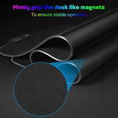 Килимок для миші 800х300мм з&nbsp;яскравим RGB-підсвічуванням від USB GMS WT-5 Чорний 55249