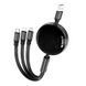 Кабель 3в1 MicroUSB + Type-C + Lightning HOCO X78 1м, 2A для зарядки Чорний
