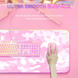 Великий ігровий килимок для мишки з підсвіткою Gaming Mouse Pad RGB ONIKUMA G5 800*300*4мм Рожевий