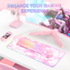 Великий ігровий килимок для мишки з підсвіткою Gaming Mouse Pad RGB ONIKUMA G5 800*300*4мм Рожевий