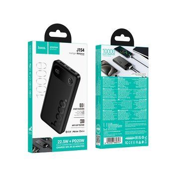 Повербанк павербанк з швидкою зарядкою PD20W HOCO J154 Victorious 10000mAh 2USB + Type-C 22.5W Чорний