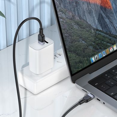 Кабель із швидкою зарядкою 60W для ноутбука та техніки 1м Type-C to Type-C HOCO X109 Energy Чорний