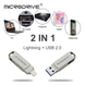 Флешка металева 2в1 256ГБ USB-Lightning для Apple iPhone, iPad, iPod, комп'ютера Microdrive 256GB OTG