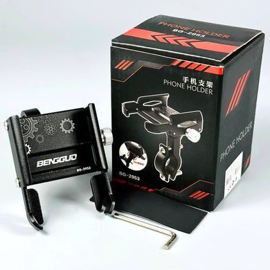 Тримач для телефону на велосипед, мопед, мотоцикл BG-2953 Чорний 56547