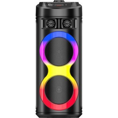 Безпровідна караоке колонка з провідним мікрофоном та RGB-підсвічуванням Sing-e ZQS6220 Чорний