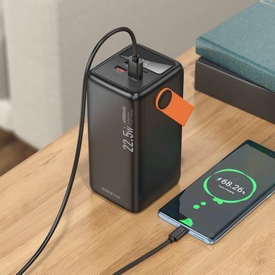 Павербанк повербанк 60000mAh зі швидкою зарядкою 22.5W та ліхтарем BOROFONE BJ66B 2USB/1Type-C Чорний