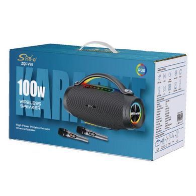 Колонка з мікрофонами Sing-e ZQS V98 караоке колонка портативна Bluetooth колонка 100W бездротова колонка з мікрофонами