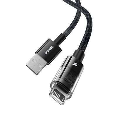 Кабель для зарядки та передачі даних USB to Lightning Baseus Gem 2.4A, 2m (P10373003111-01) Черный 56871