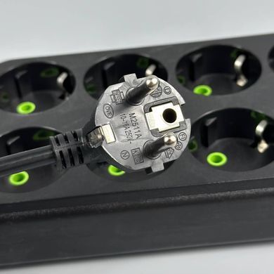 Подовжувач мережевий переноска 6м на 8 розеток + 4USB + 2Type-C UA Power F34U Чорний 63265