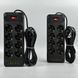 Подовжувач мережевий переноска 6м на 8 розеток + 4USB + 2Type-C UA Power F34U Чорний 63265