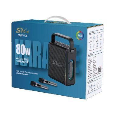 Колонка з мікрофонами Sing-e ZQS V108 караоке колонка портативна Bluetooth колонка 80W бездротова колонка з мікрофонами