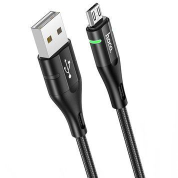 Кабель для зарядки телефону MicroUSB Android HOCO Shadow U93 120см |2.4A| Чорний