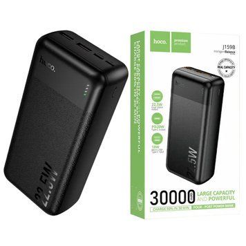 Павербанк 30000mAh зі швидкою зарядкою 22.5W HOCO J159B 2USB 1Type-C Чорний