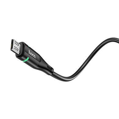 Кабель для зарядки телефону MicroUSB Android HOCO Shadow U93 120см |2.4A| Чорний