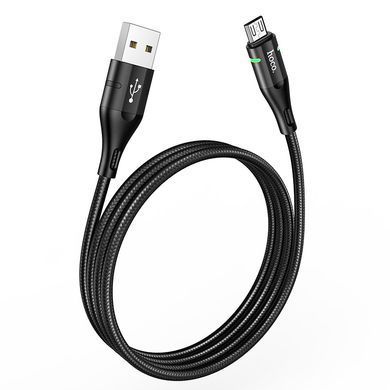 Кабель для зарядки телефону MicroUSB Android HOCO Shadow U93 120см |2.4A| Чорний