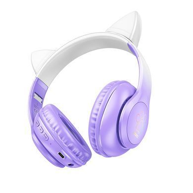 Бездротові блютус MP3 Навушники з вушками та підсвіткою HOCO W42 Рожевий