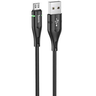 Кабель для зарядки телефону MicroUSB Android HOCO Shadow U93 120см |2.4A| Чорний